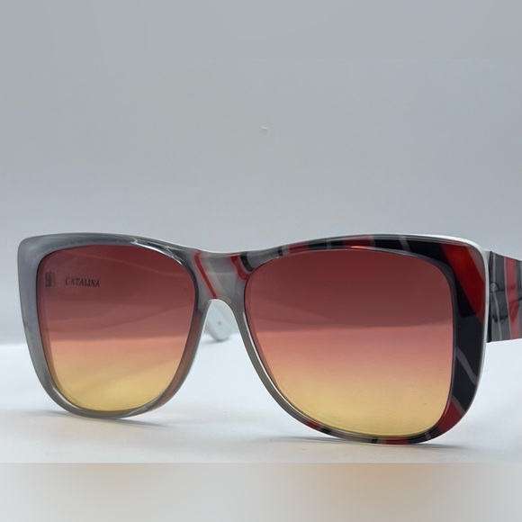 ULTRA CATALINA 4-STRIPED SUNGLASSES VTG 80’s-NEW CUSTOM “Berkos Designs” Lenses - Picture 6 of 17